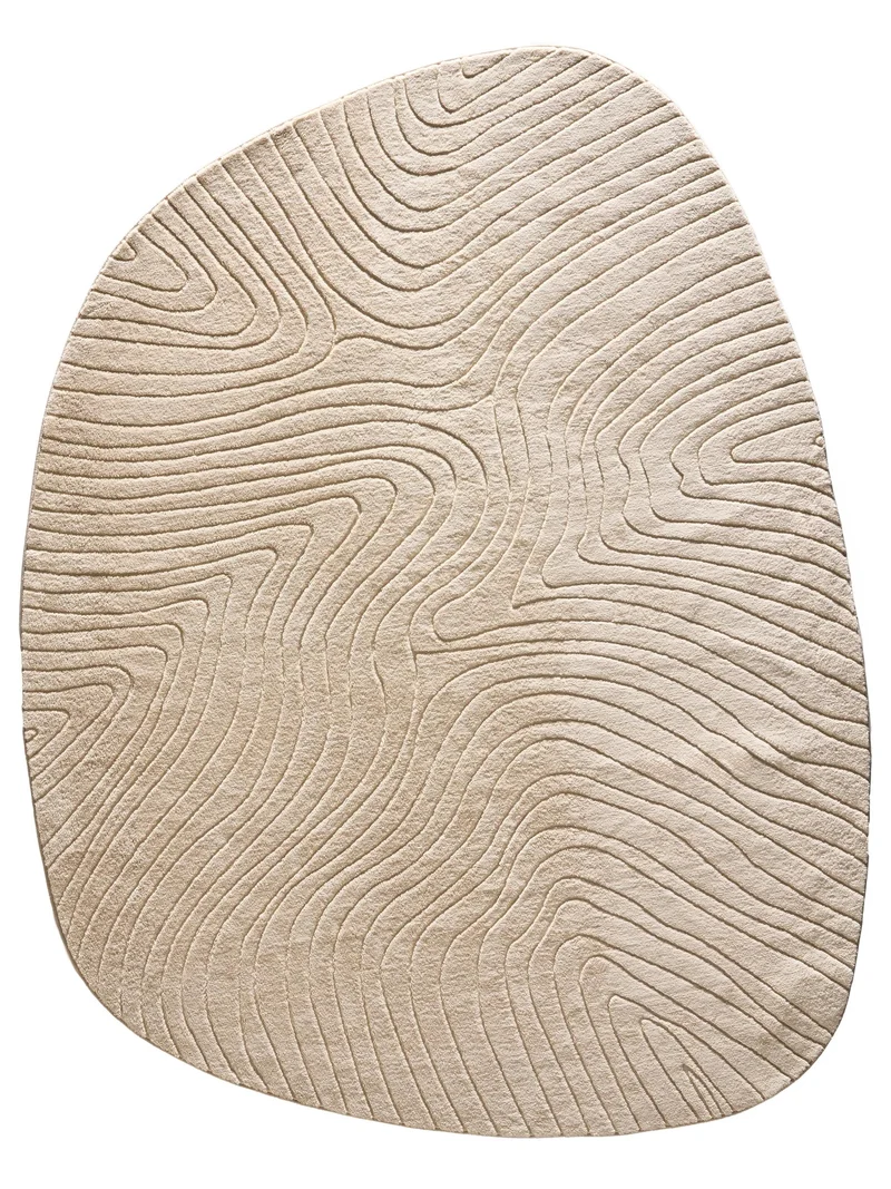 Tapis moderne géométrique beige 120x160 cm