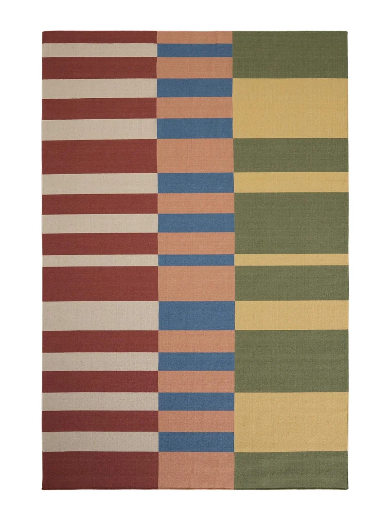 Tapis géométrique multicolore en laine 160x230 cm