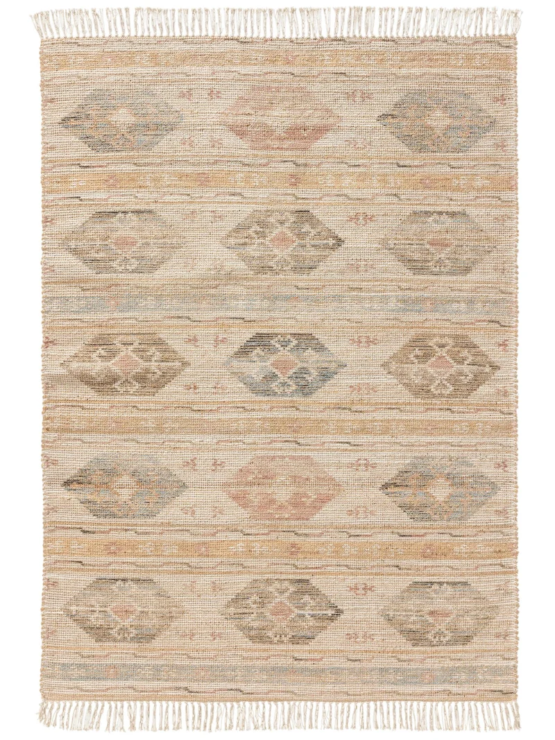 Tapis berbère motif ethnique teintes orange 200x300 cm