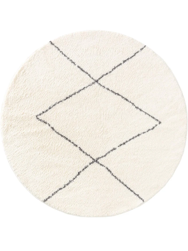 Tapis berbère rond crème 160 cm de diamètre