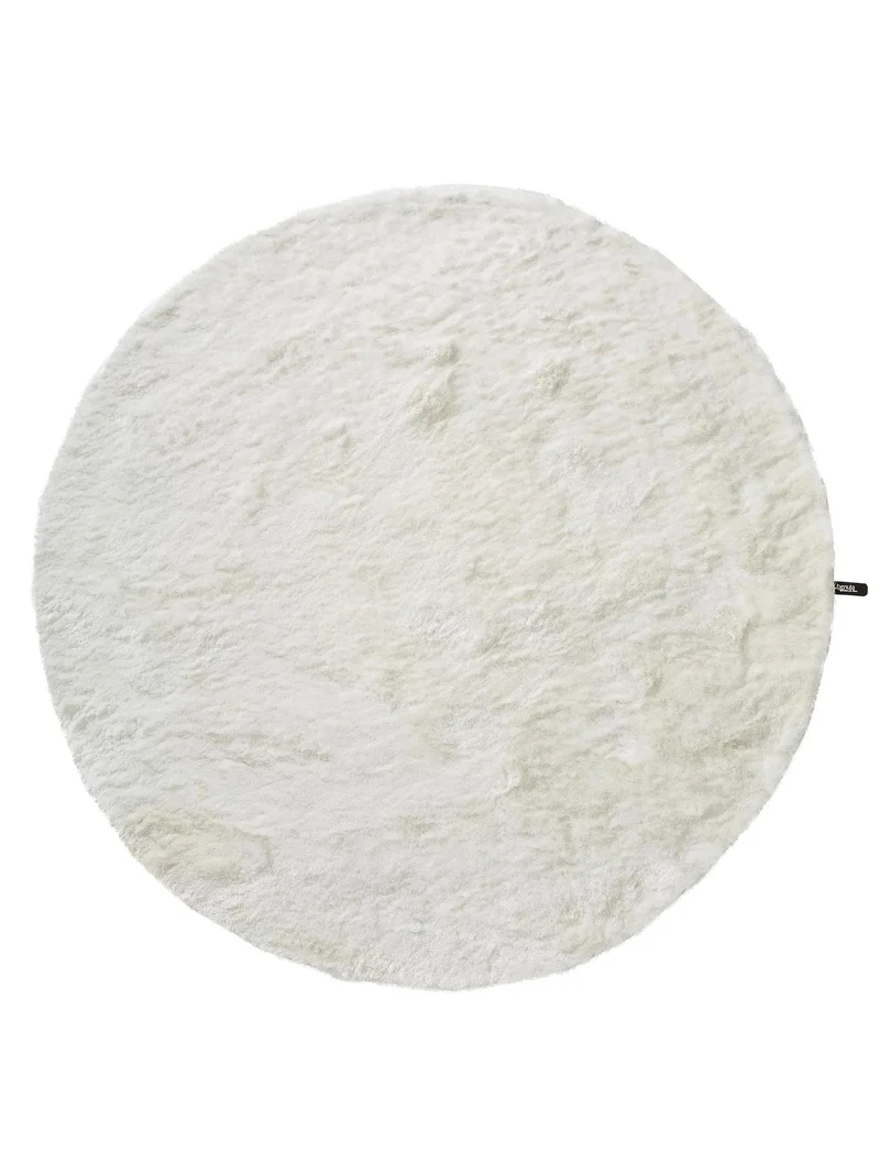 Tapis shaggy fourrure rond blanc 80 cm de diamètre