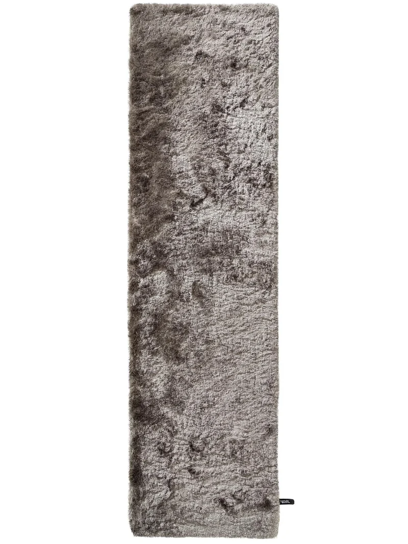 Tapis shaggy fourrure descente de lit gris 80x300 cm