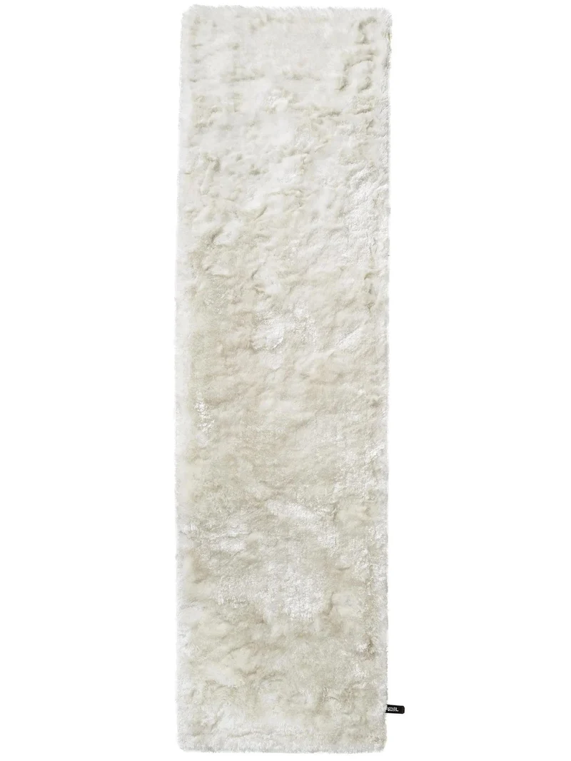 Tapis shaggy fourrure descente de lit blanc 80x300 cm