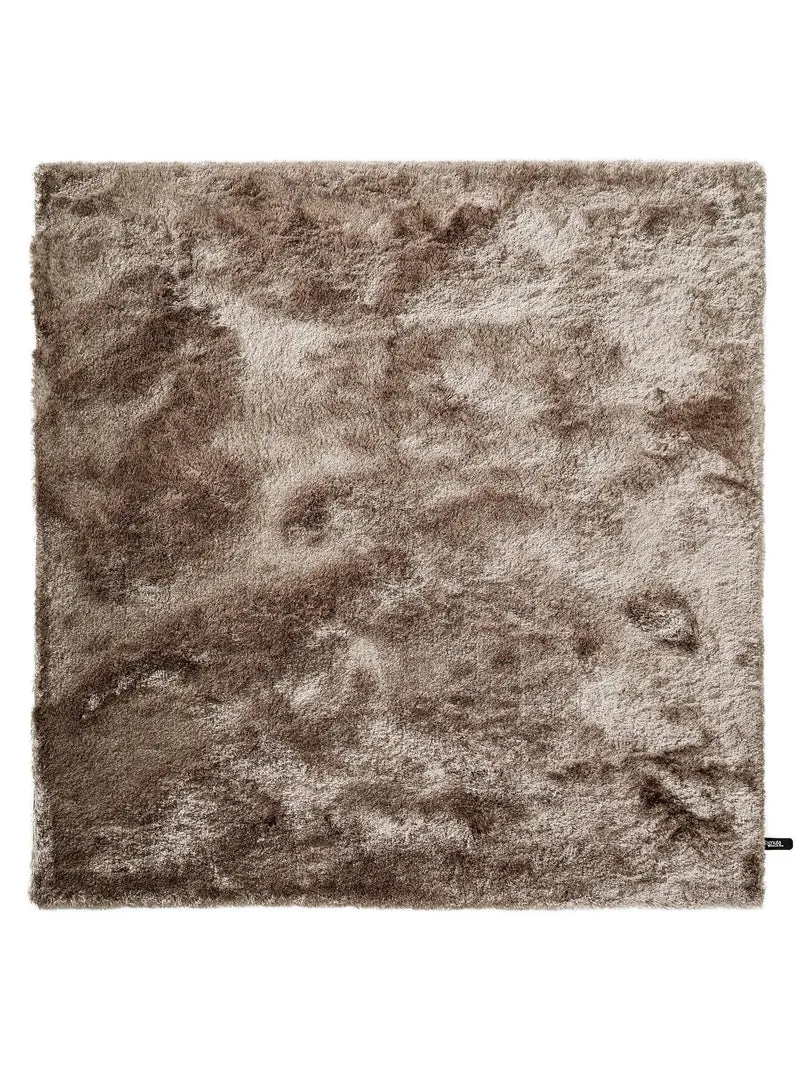 Tapis shaggy fourrure carré marron clair 150x150 cm