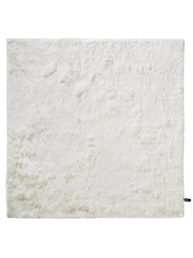 Tapis shaggy fourrure carré blanc 150x150 cm
