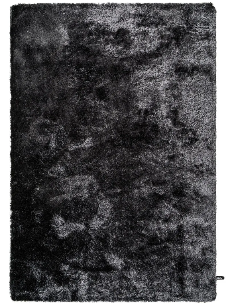 Tapis shaggy fourrure noir charbon 140x200 cm
