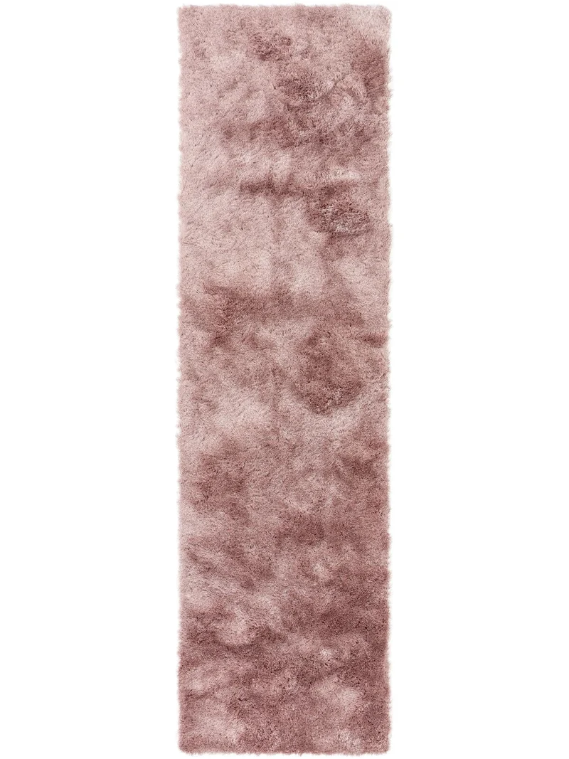 Tapis shaggy fourrure de couloir rose 80x300 cm