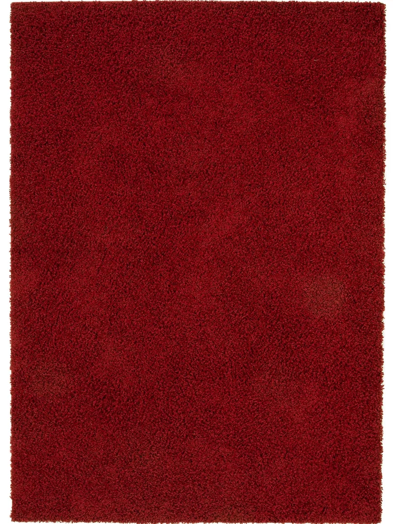 Tapis shaggy uni bordeaux 133x190 cm