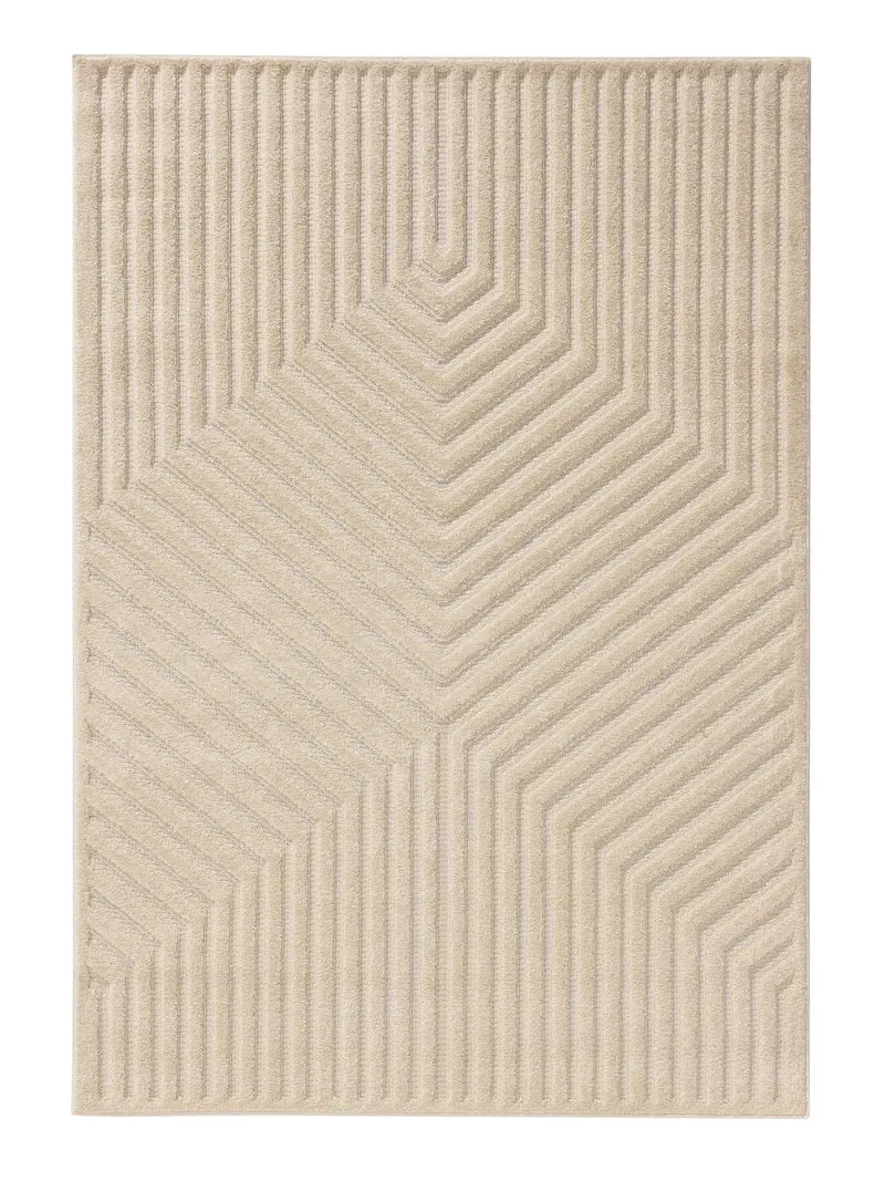 Tapis moderne lignes géométriques beige 300x400 cm