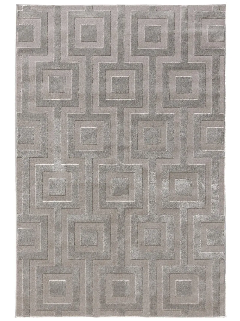 Tapis moderne motif géométrique gris 140x200 cm