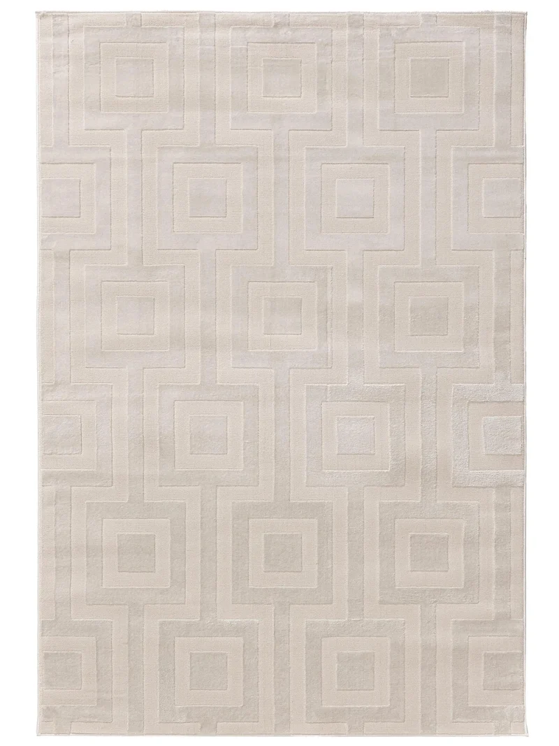 Tapis moderne motif géométrique crème 280x380 cm