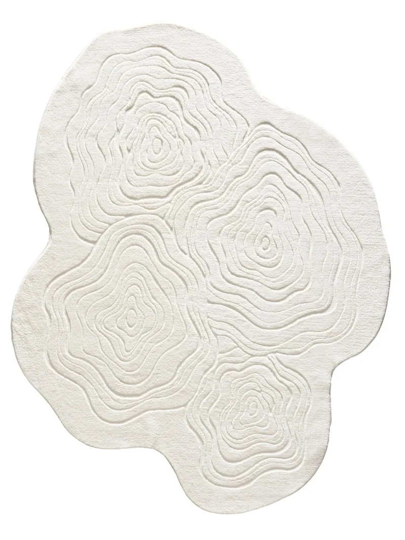 Tapis géométrique blanc 200x270 cm