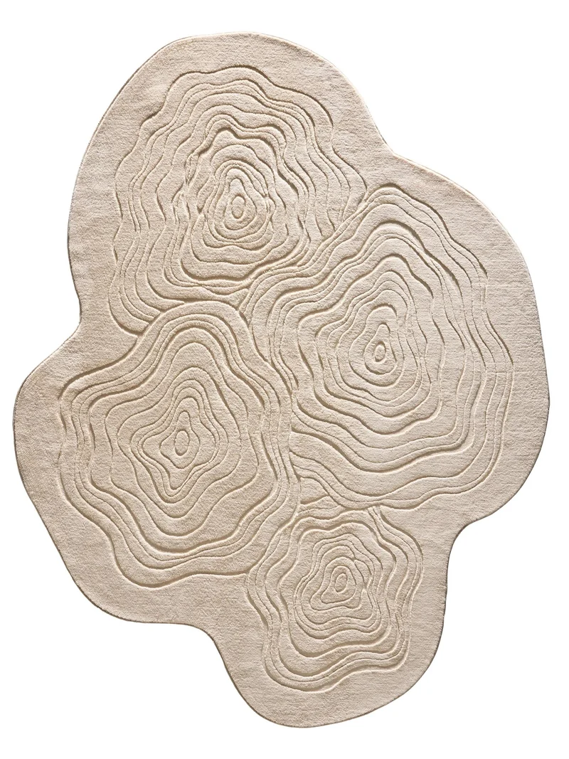 Tapis géométrique beige 160x210 cm