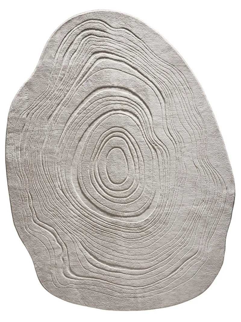 Tapis moderne géométrique, ovale gris 80x110 cm