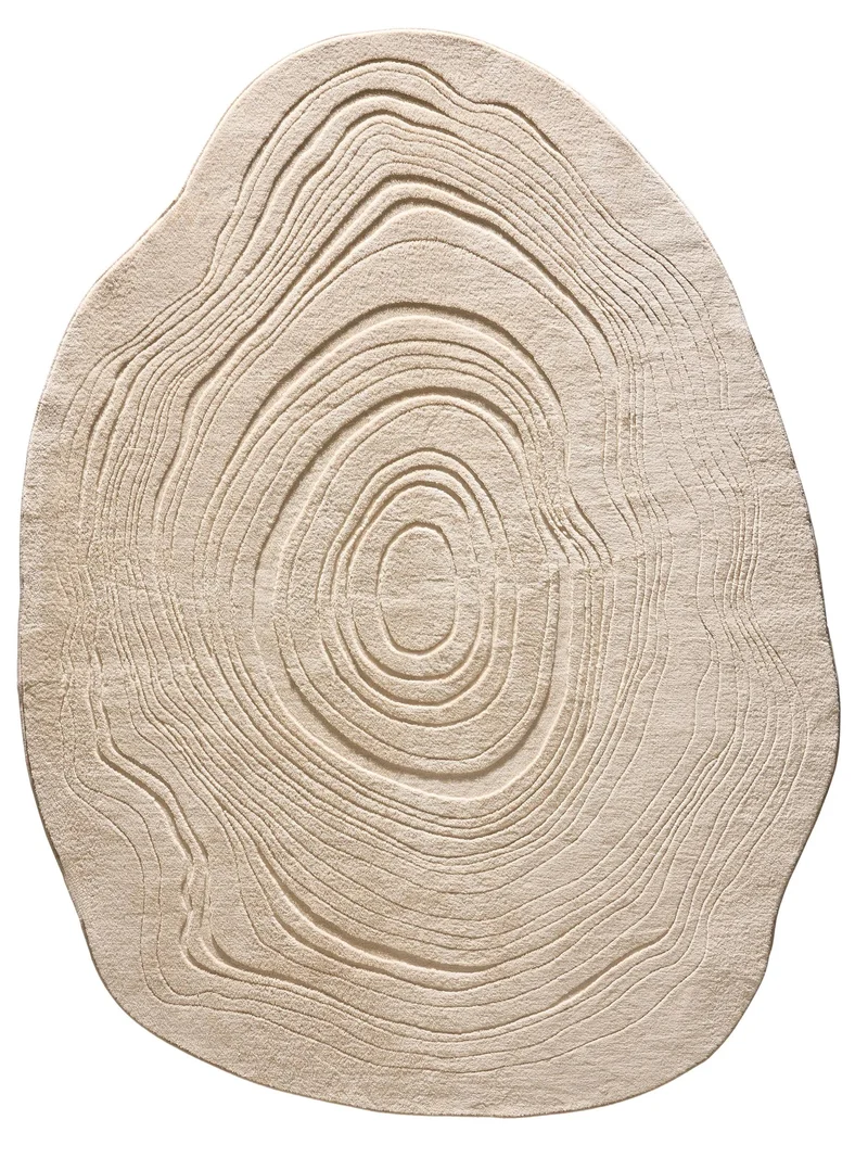 Tapis moderne géométrique, ovale beige 160x210 cm