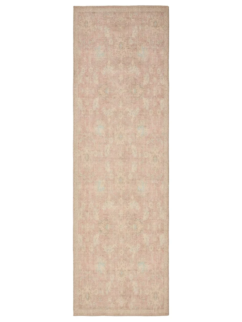 Tapis vintage motif à fleur de couloir rouge 80x250 cm