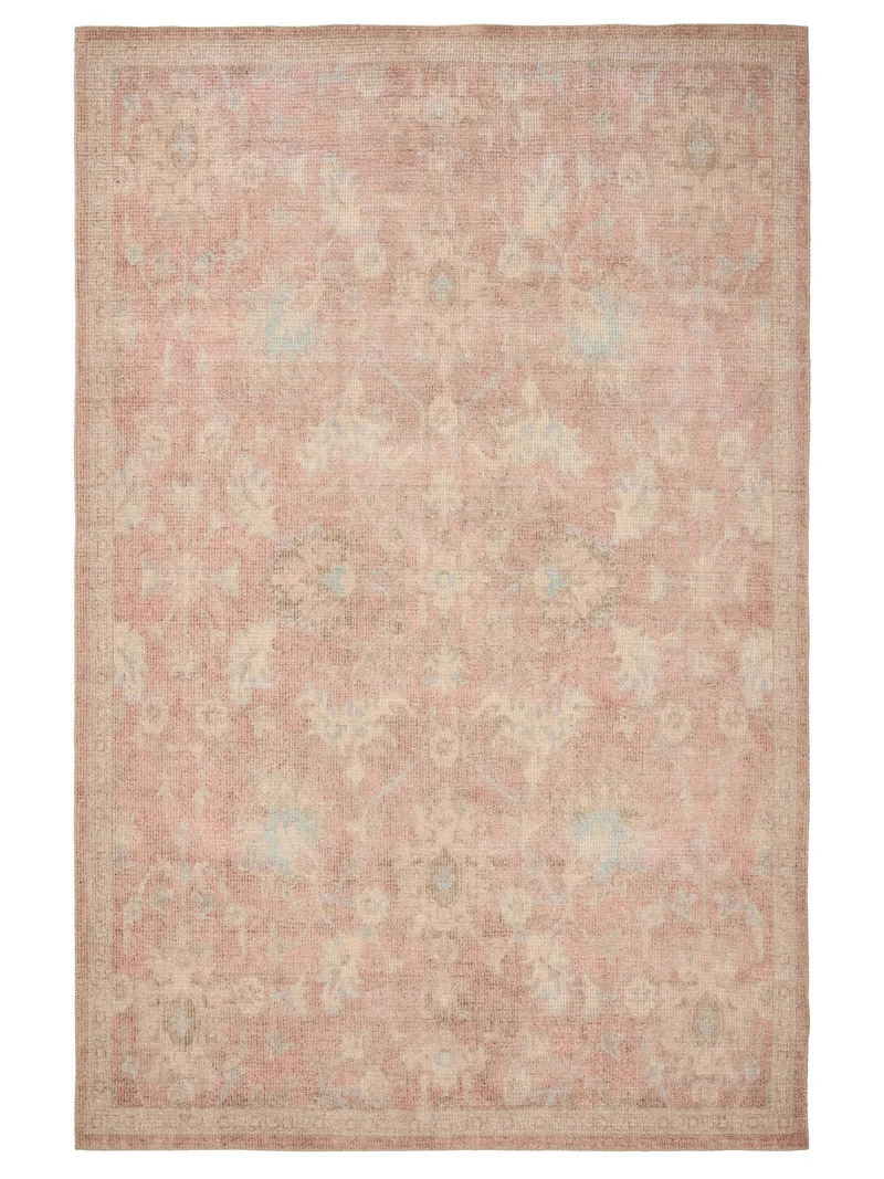 Tapis vintage motif à fleur rouge 120x170 cm