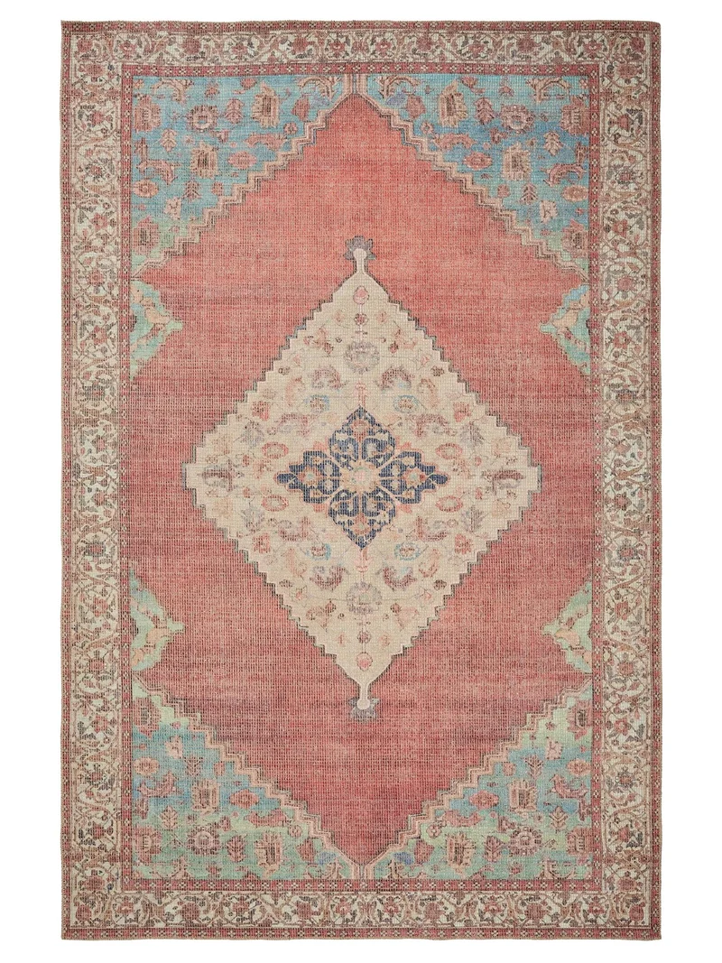 Tapis oriental style bohème rouge et bleu 150x230 cm