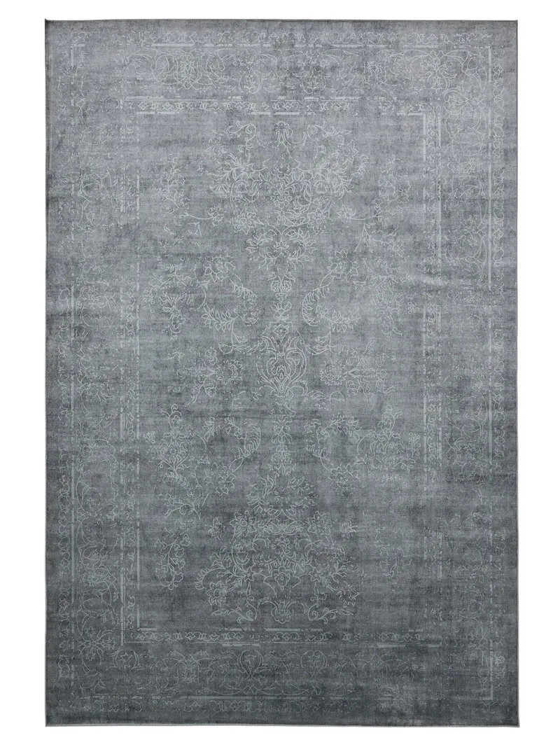 Tapis vintage oriental gris et blanc 80x150 cm