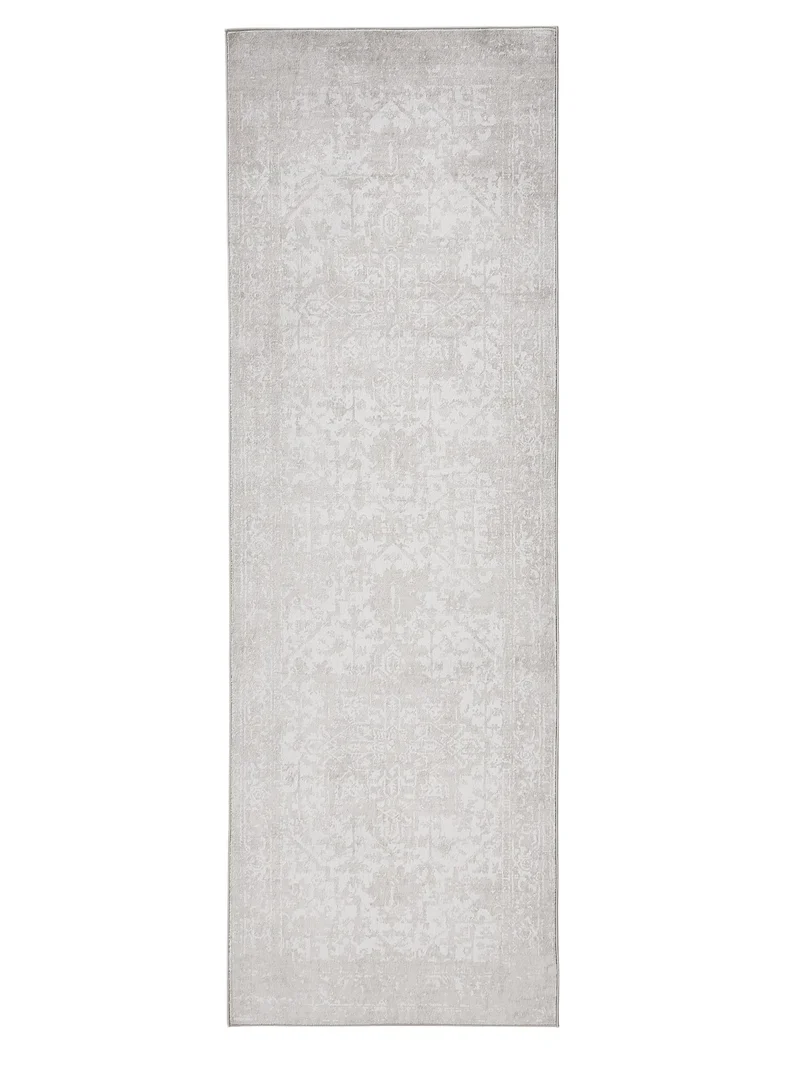 Tapis vintage oriental de couloir taupe 80x240 cm
