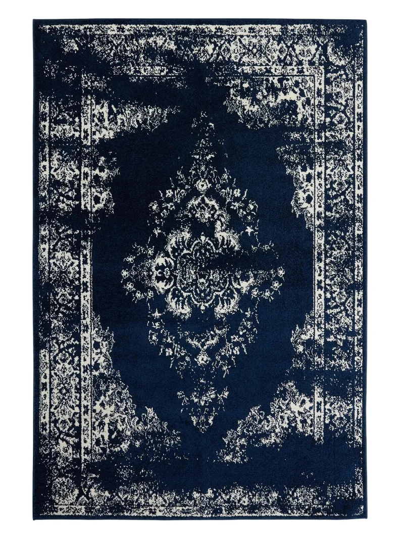 Tapis vintage motif oriental bleu foncé 120x170 cm