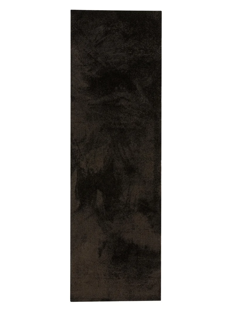 Tapis shaggy uni de couloir noir 80x250 cm