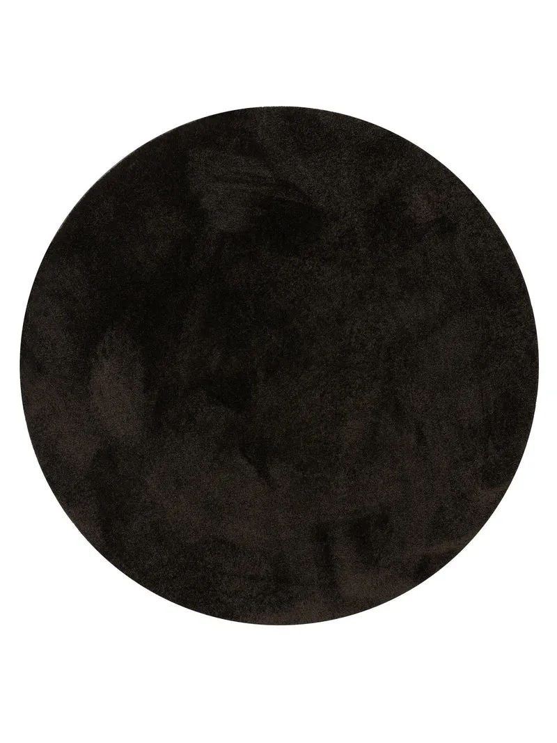 Tapis shaggy uni rond noir 150 cm de diamètre