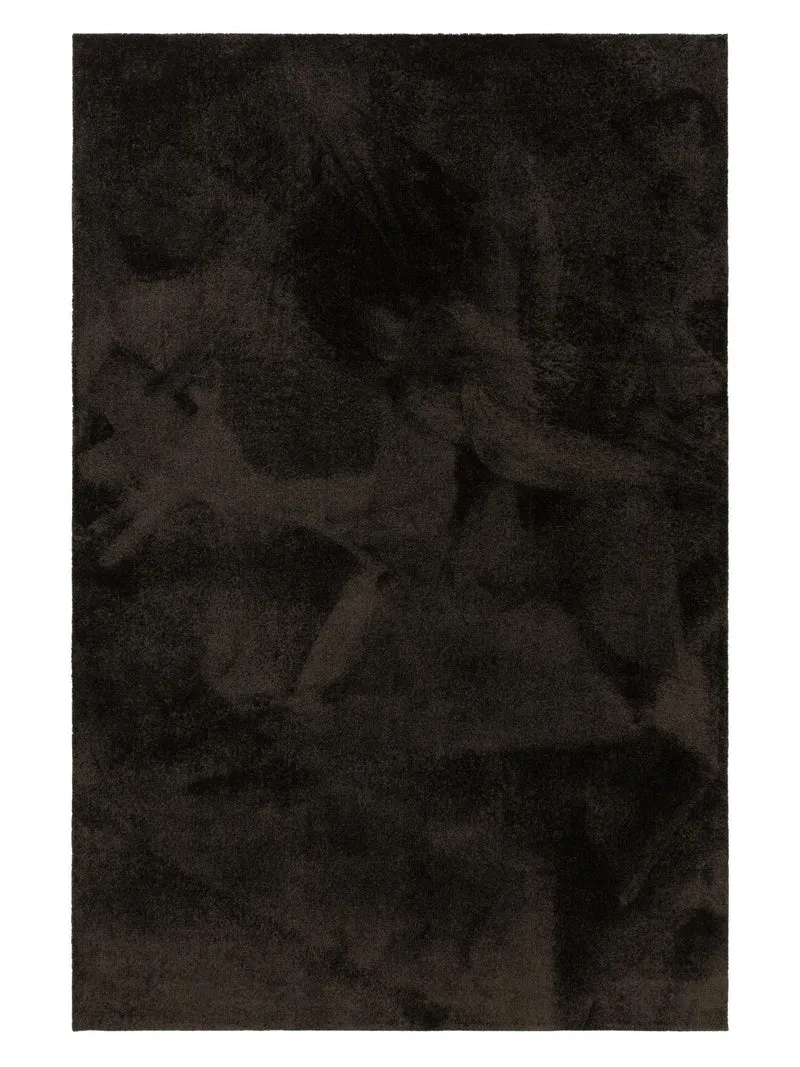 Tapis shaggy uni noir 140x200 cm