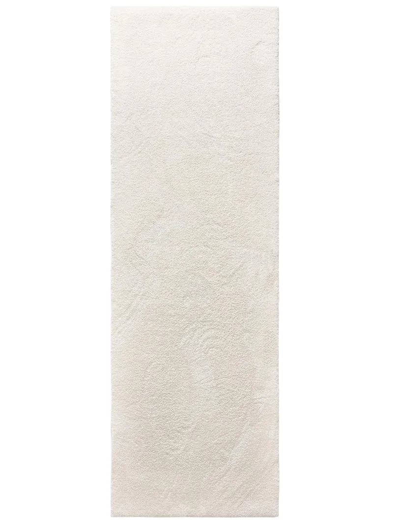 Tapis shaggy épais de couloir blanc 70x200 cm