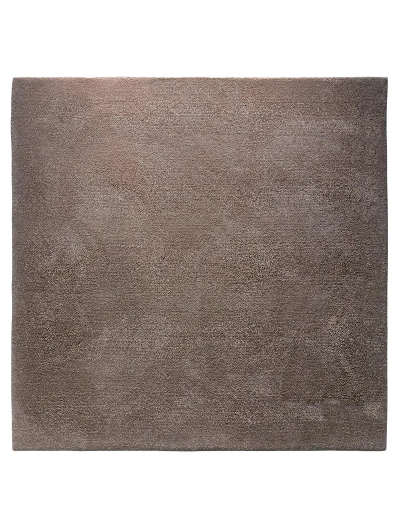 Tapis shaggy shaggy carré marron 200x200 cm