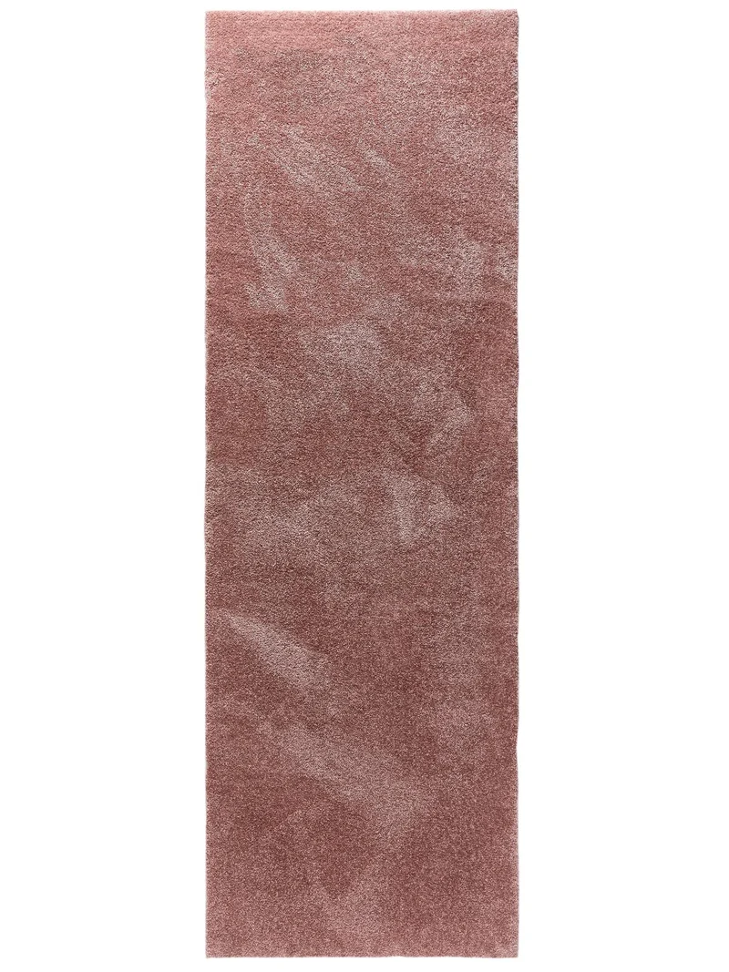 Tapis shaggy épais de couloir rose 80x250 cm