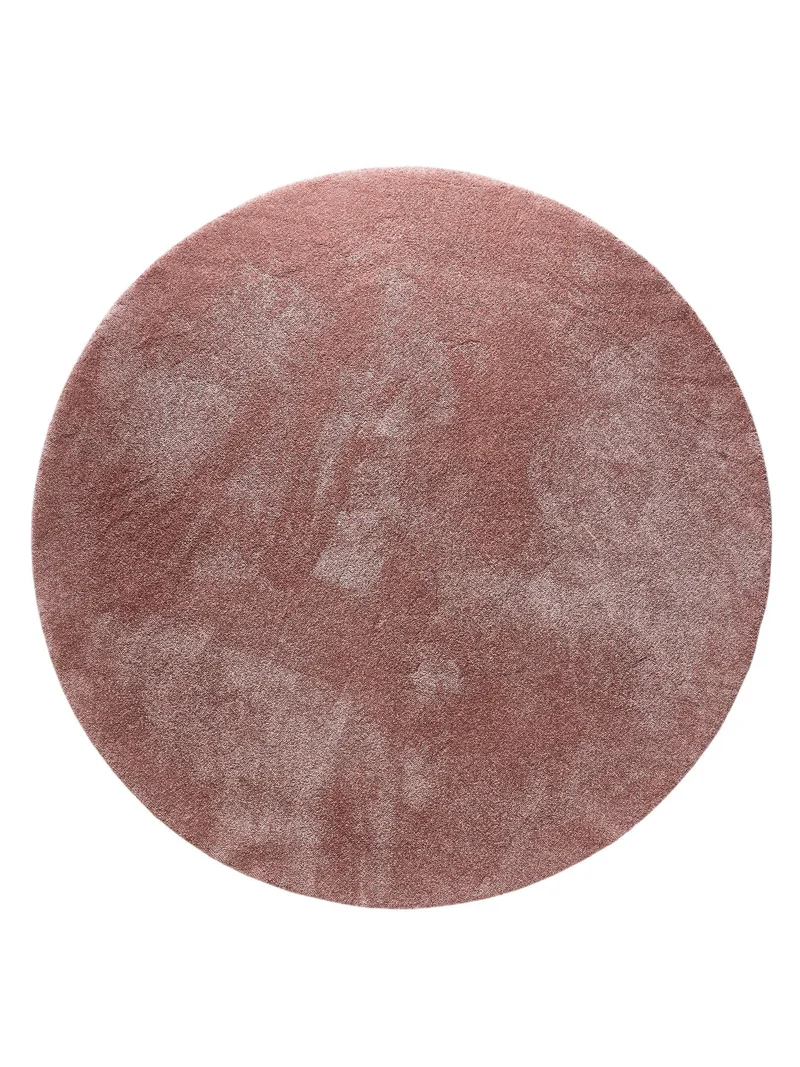 Tapis shaggy épais rond rose 200 cm de diamètre
