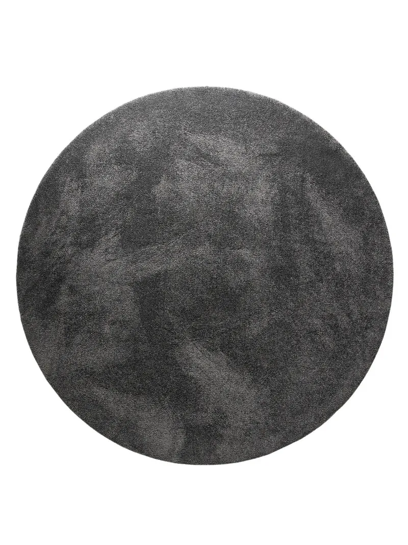 Tapis shaggy épais rond noir 150 cm de diamètre
