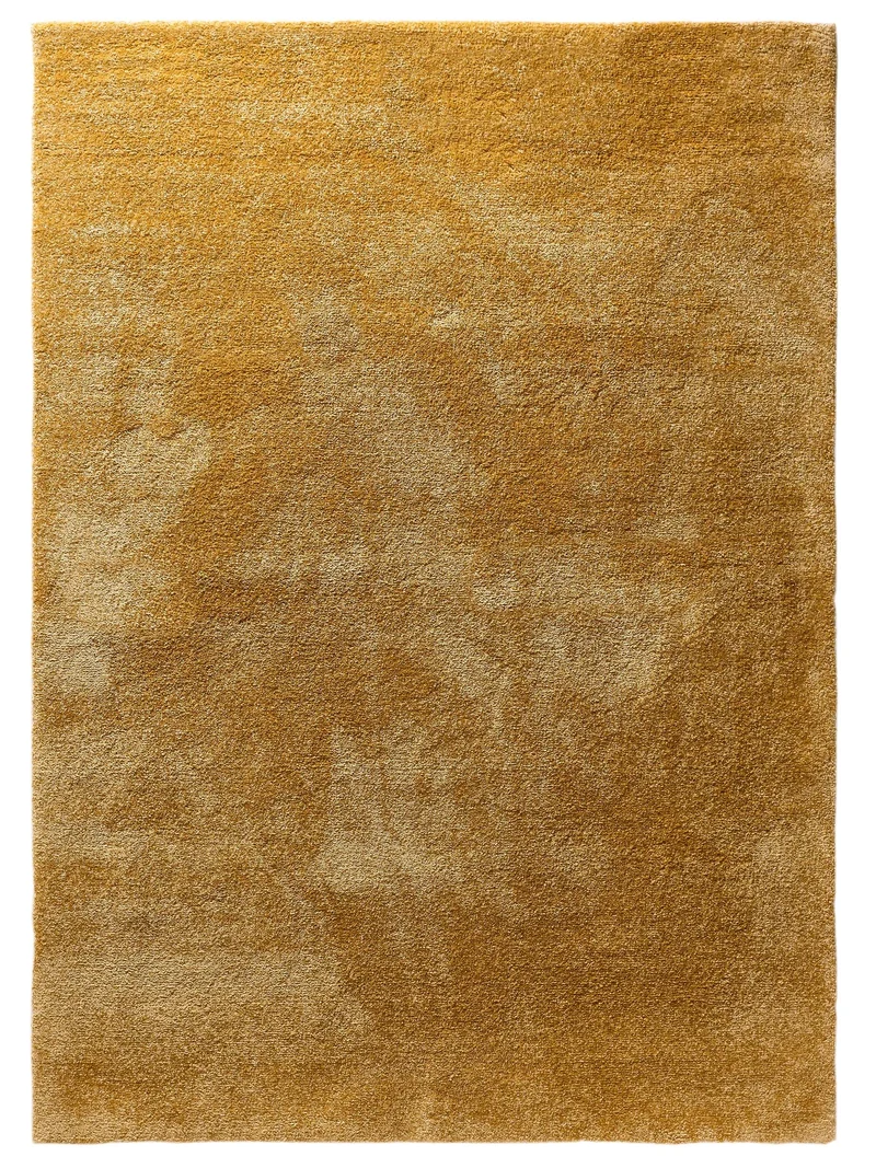 Tapis shaggy épais jaune 80x150 cm