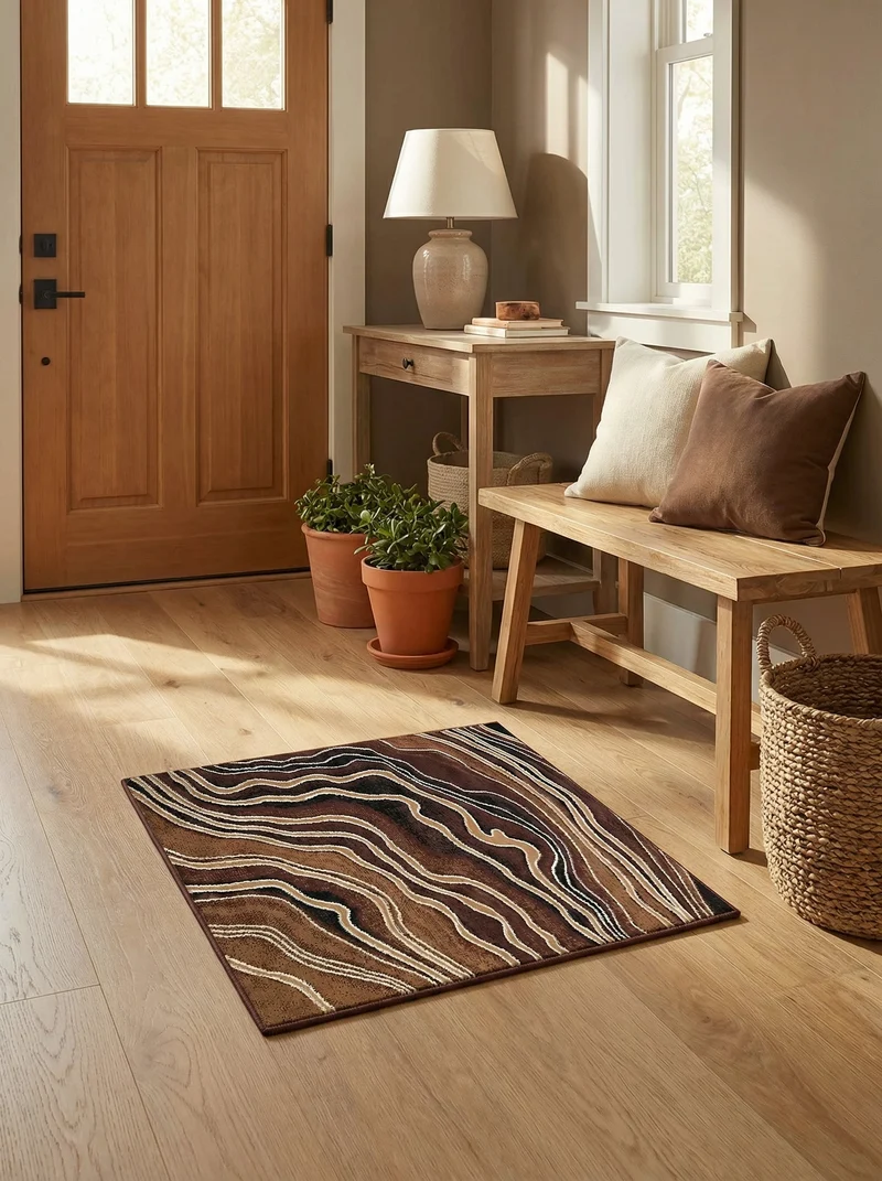Tapis d'Entrée Moderne Marron - Valore