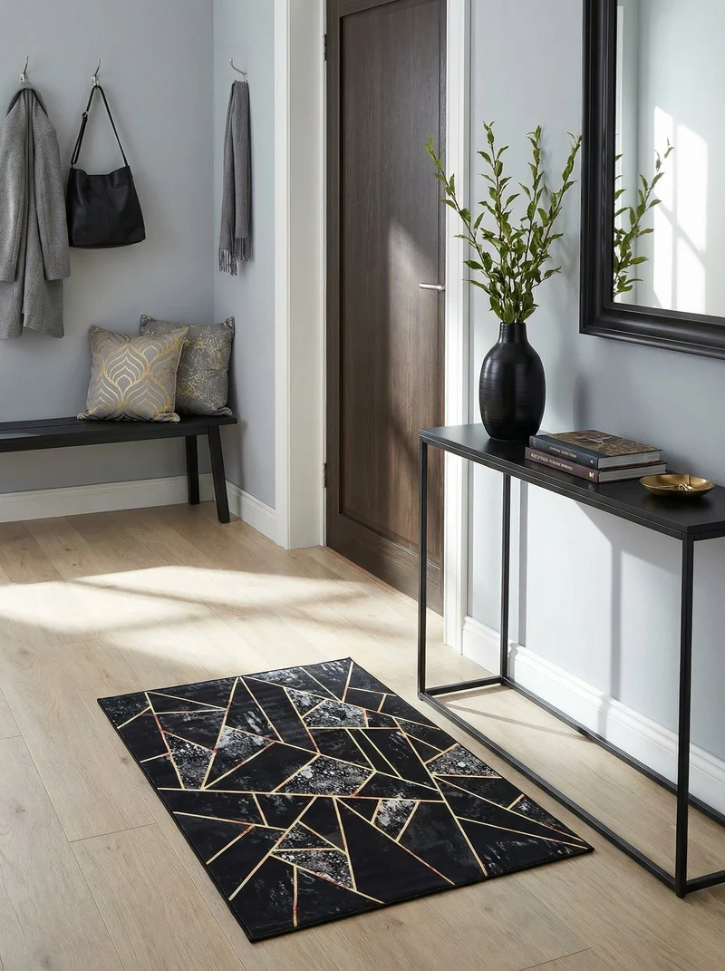 Tapis Entrée Design Noir et Or 16 - Onyx