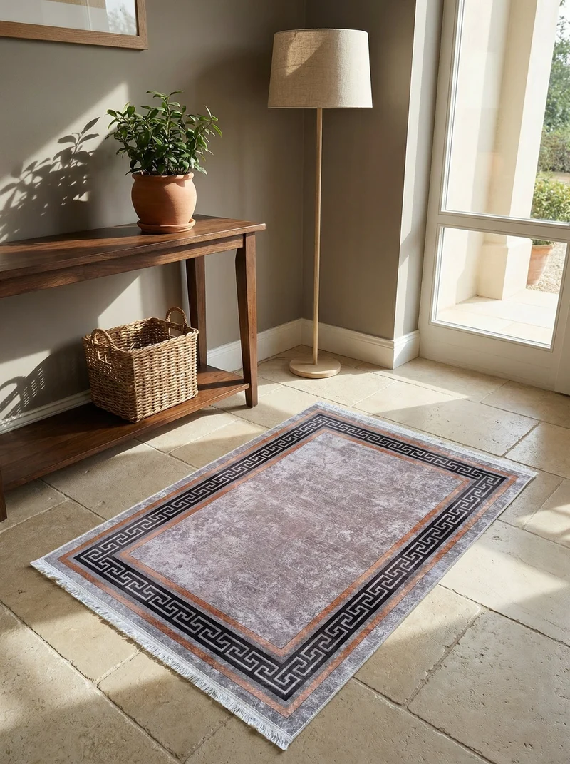 Tapis d'Entrée Moderne Gris et Noir - Terrazzo