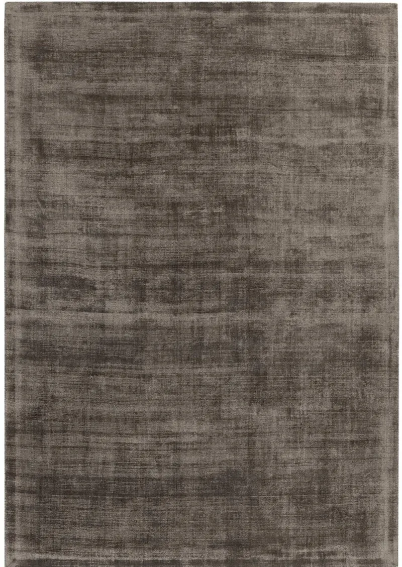 Tapis de Salon Taupe uni en viscose LIGNE PURE REFLECT