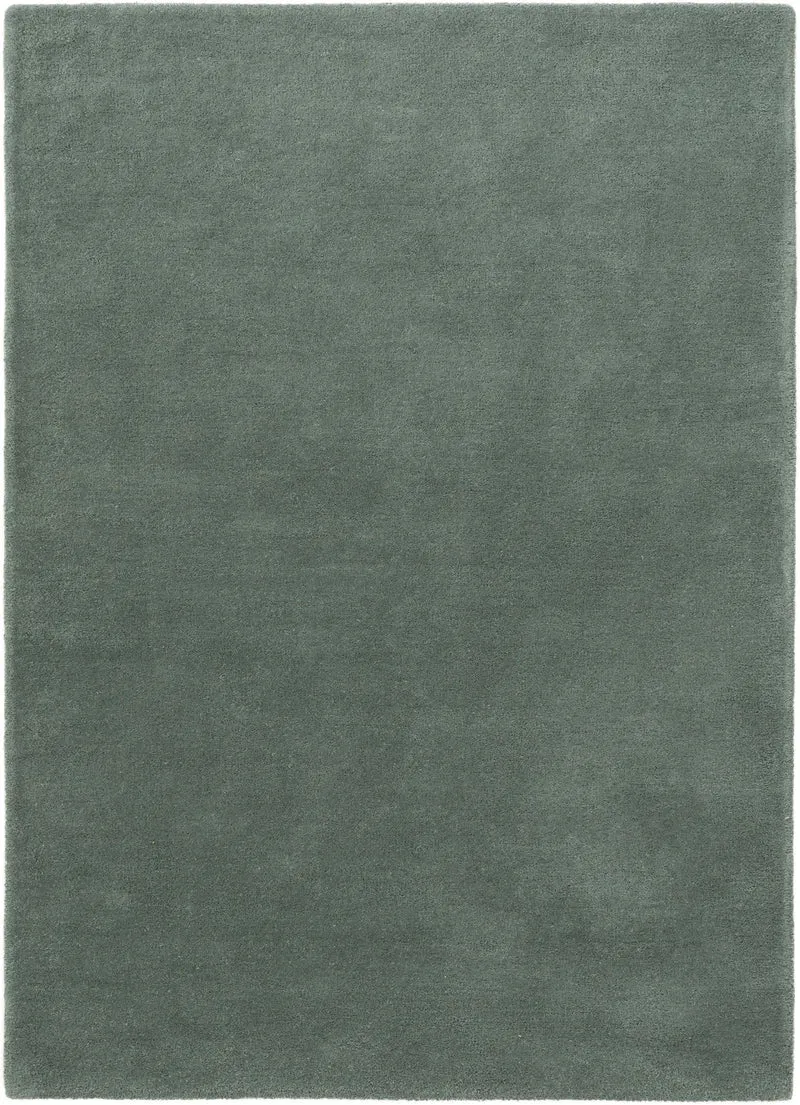 Tapis moderne uni vert en laine 120x170 cm