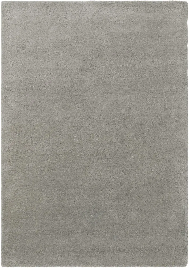 Tapis moderne uni gris en laine 120x170 cm