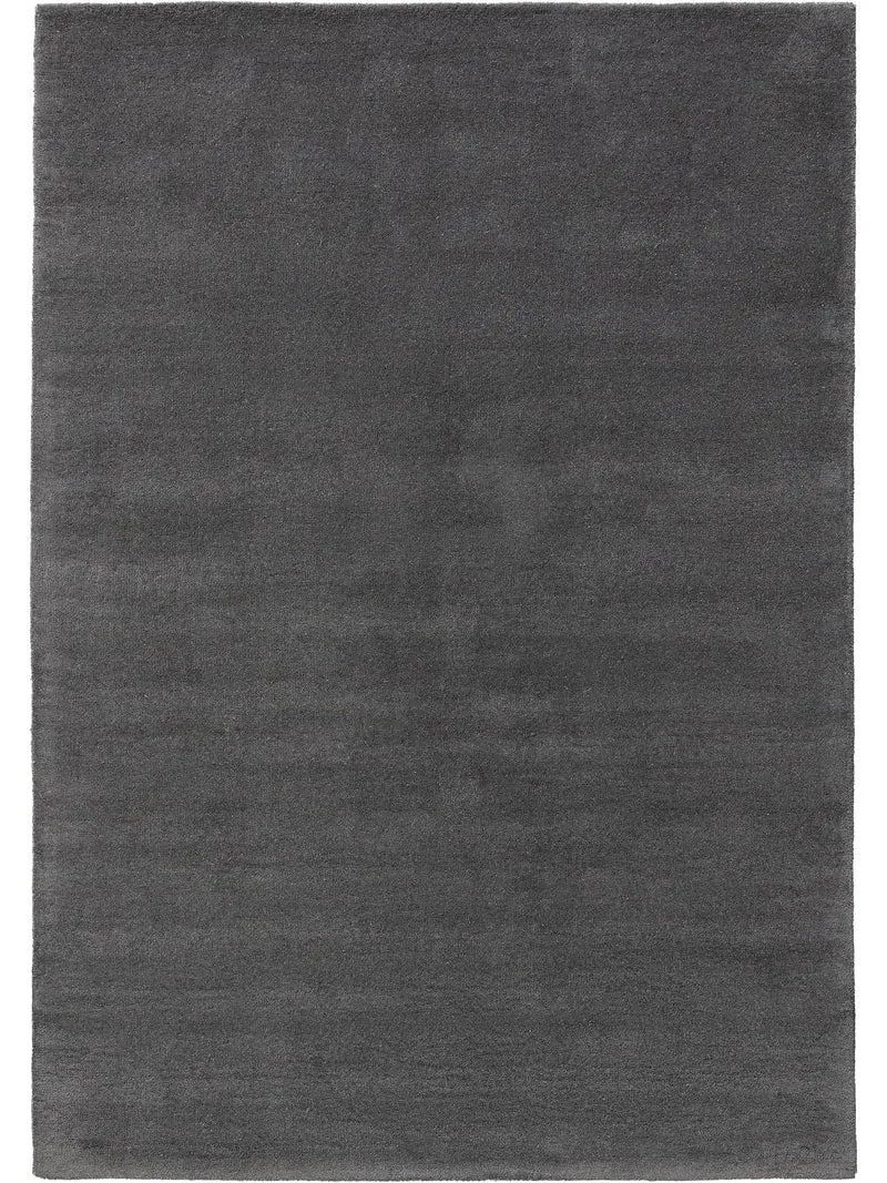 Tapis moderne uni gris foncé en laine 160x230 cm