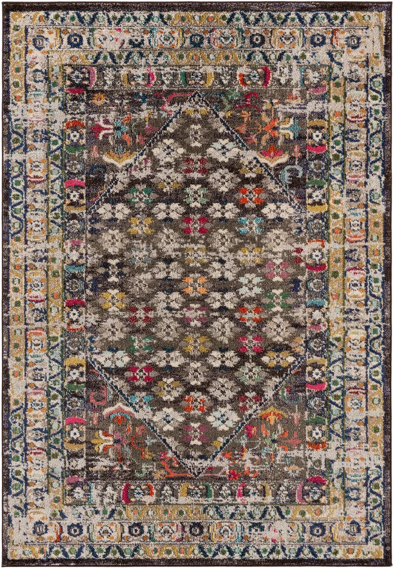 Tapis vintage oriental marron et multicolore 160x230 cm