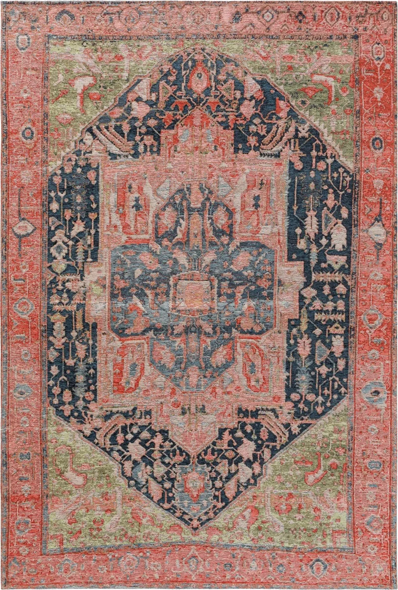 Tapis oriental vintage vieux rouge 195x285 cm