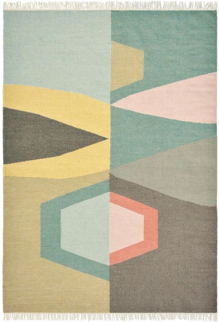 Tapis en Laine Multicolore Kilim Graphique TIPI