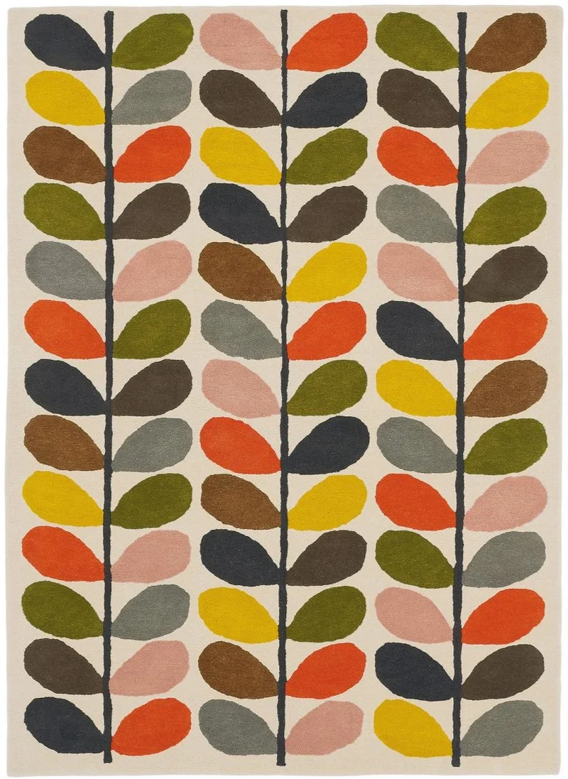 Tapis Floral Multicolore en laine tufté main Orla Kiely MULTI STEM