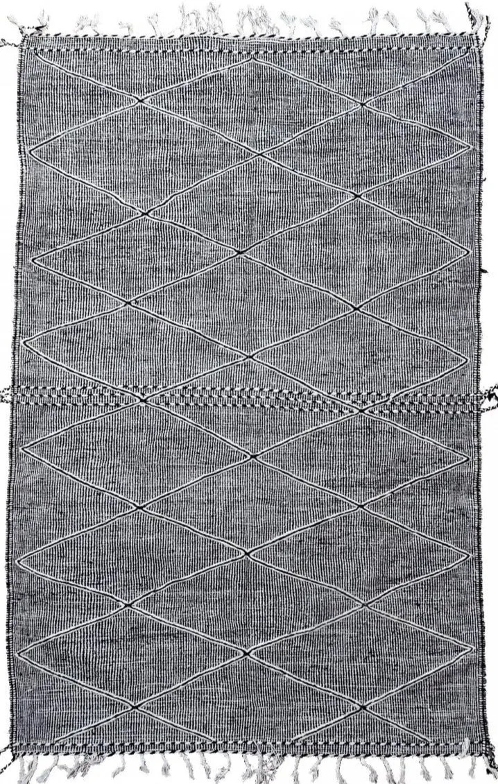 Tapis Berbère Marocain gris en laine 165x255 ZANAFI