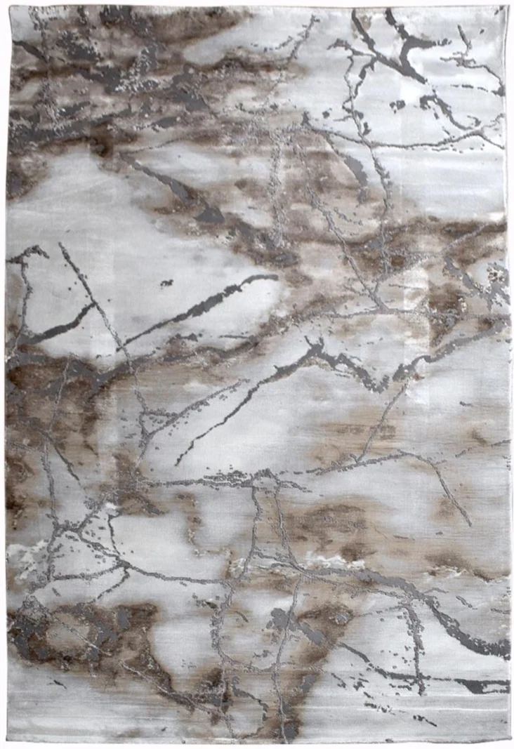 Tapis design marbré gris de salon MARBAL