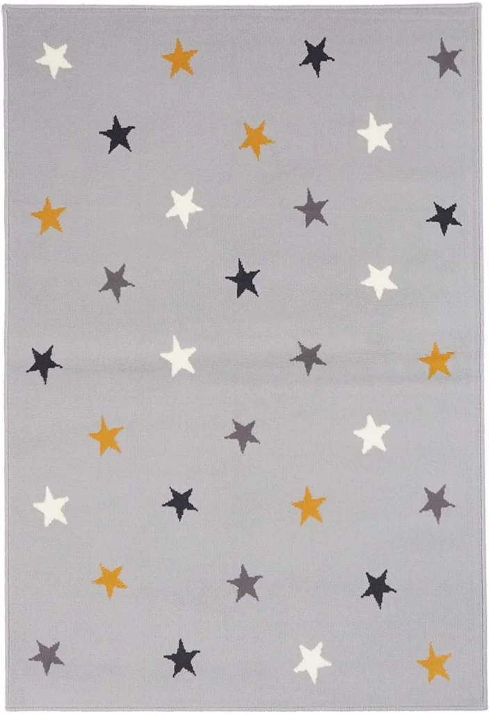 Tapis de Chambre Gris pour enfant étoiles NIGHTSKY