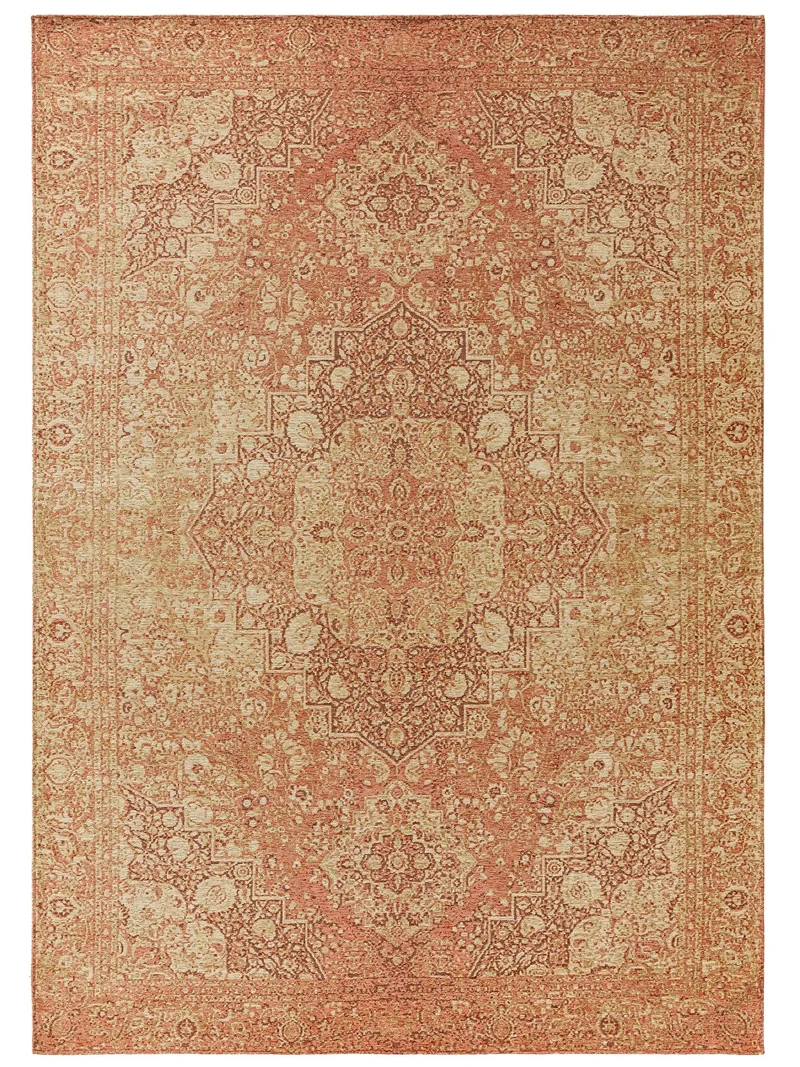 Tapis vintage oriental beige et brique 200x285 cm