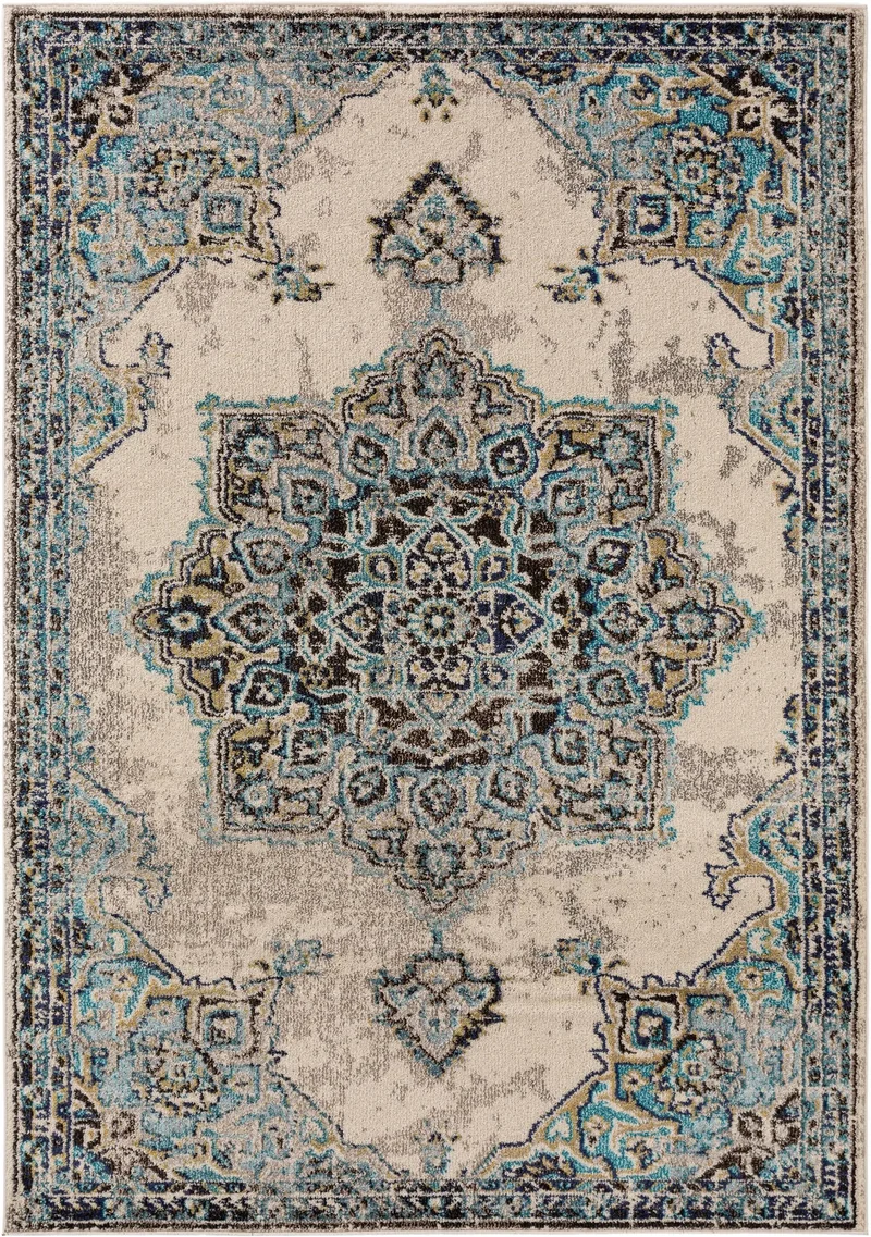 Tapis oriental beige et bleu 300x400 cm